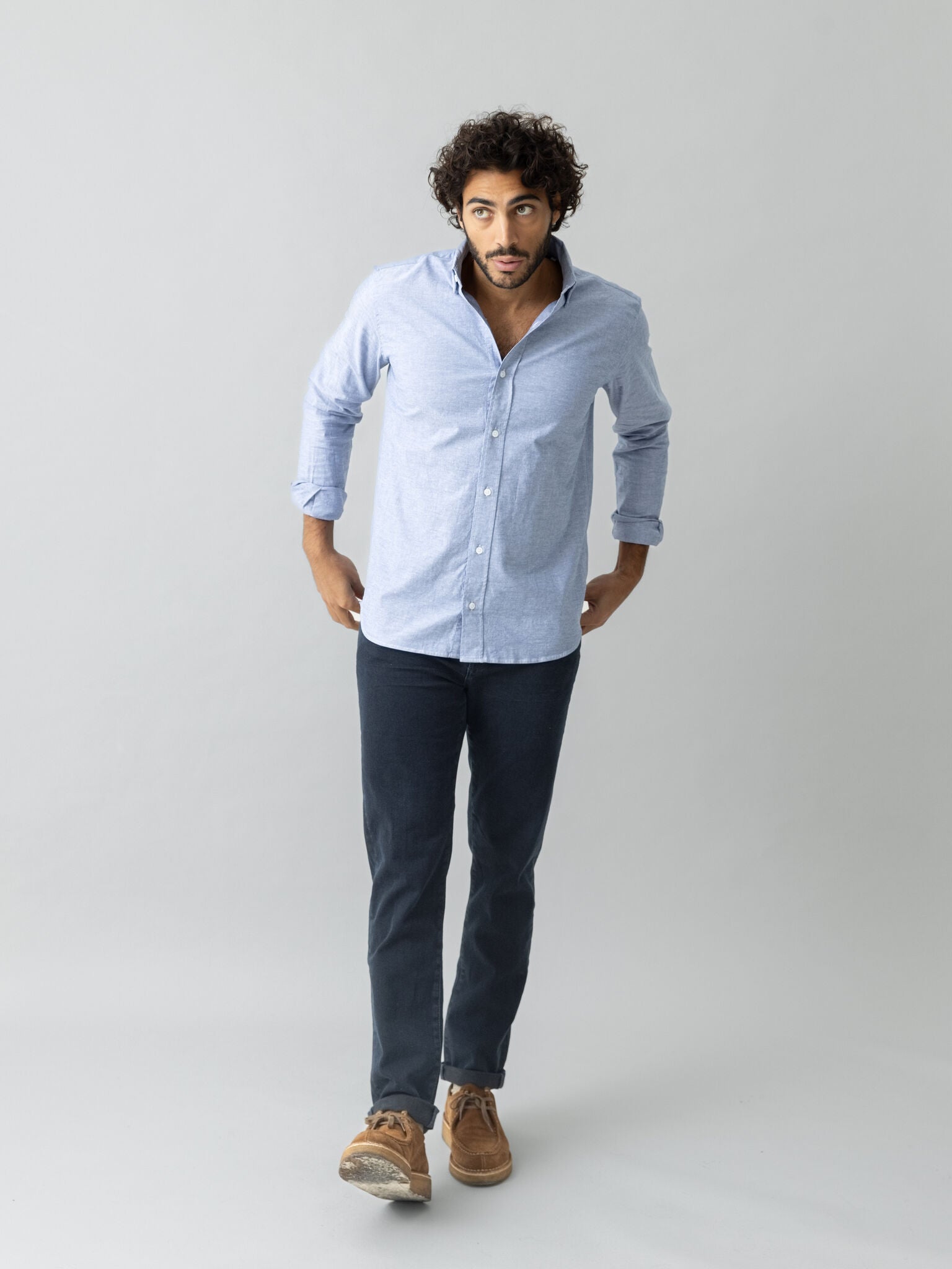 Modelshot / Blue Black Denim / Detail